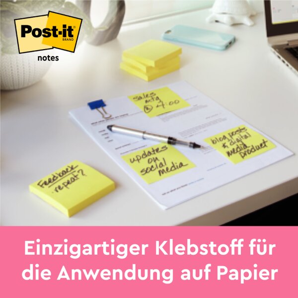 Post-it Haftnotizen notes, 101 x 101 mm, gelb