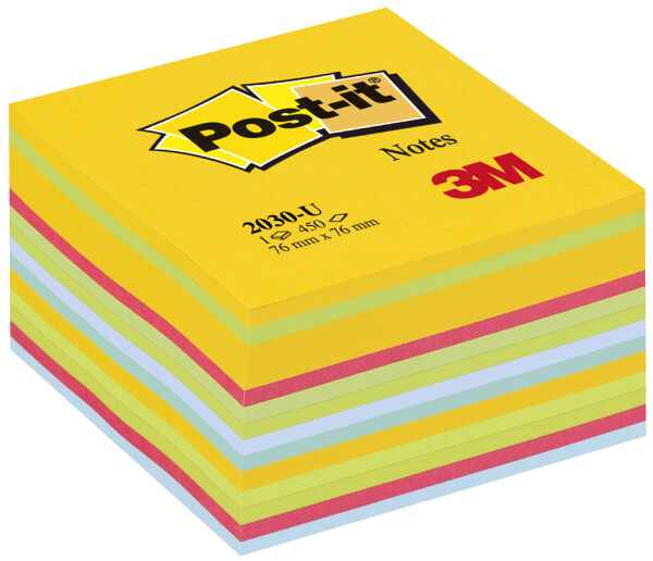 Post-it Haftnotiz-Würfel, 76 x 76 mm, 450 Blatt, Ultrafarbe
