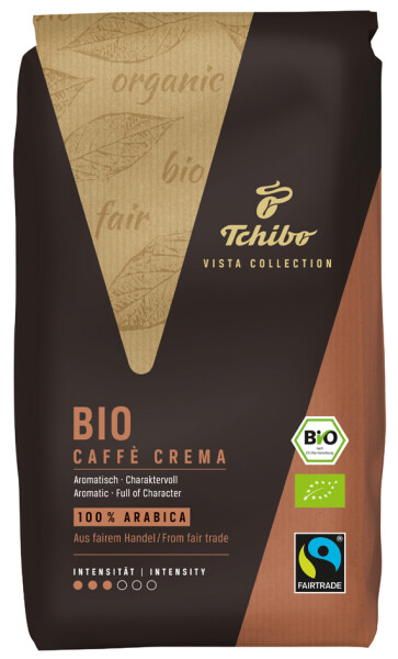 Tchibo Kaffee "Vista Bio Caffè Crema", ganze Bohne