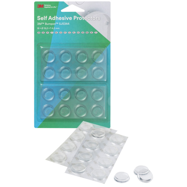 3M Bumpon L&auml;rm- Rutschstopper, transparent, eckig, 20,5 mm