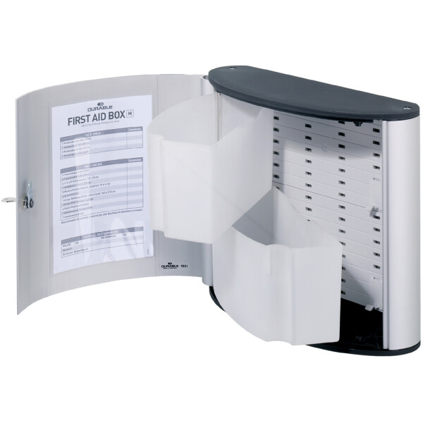 DURABLE FIRST AID BOX M, Design-Erste-Hilfe-Kasten, silber