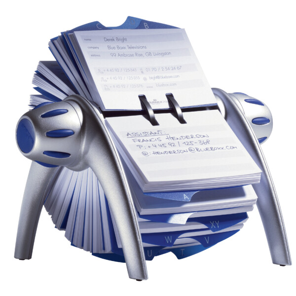DURABLE Adresskartei TELINDEX flip, metallic-silber blau