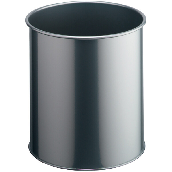 DURABLE Papierkorb METALL, rund, 15 Liter, metallic silber