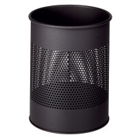 DURABLE Papierkorb METALL, rund, 15 Liter, schwarz