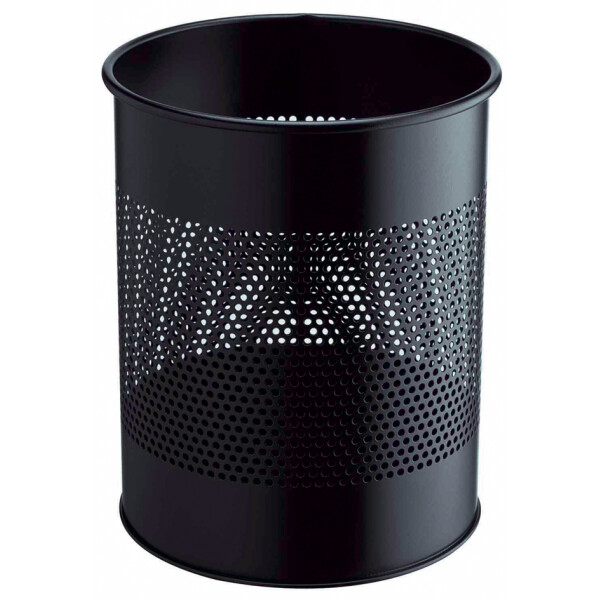 DURABLE Papierkorb METALL, rund, 15 Liter, grau