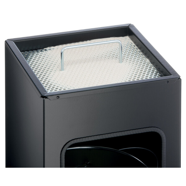 DURABLE Papierkorb METALL, mit Ascher, 17 Liter, schwarz