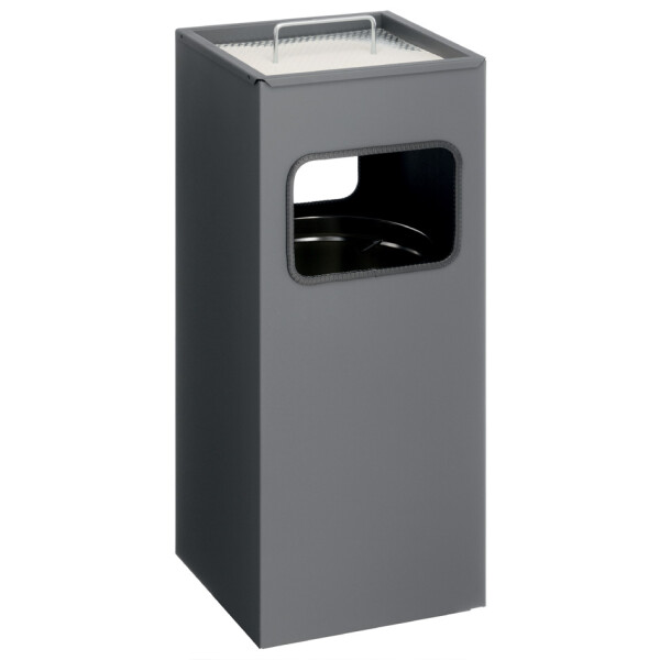 DURABLE Papierkorb METALL, mit Ascher, 17 Liter, schwarz