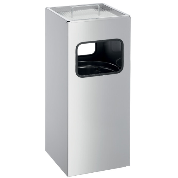 DURABLE Papierkorb METALL, mit Ascher, 17 Liter, schwarz