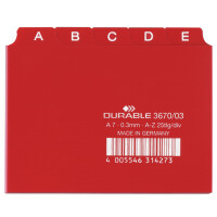 DURABLE Karteiregister A - Z, PP, A7 quer, blau, 25-teilig