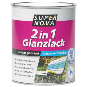 SUPER NOVA Glanzlack 2in1, silbergrau, 375 ml