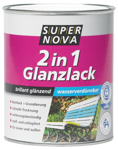 SUPER NOVA Glanzlack 2in1, nussbraun, 375 ml