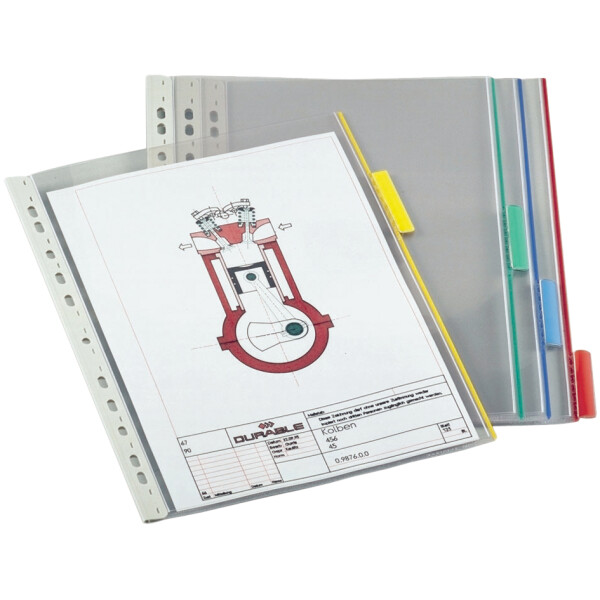 DURABLE Sichttafel FUNCTION, DIN A4, transparent, Tab: rot
