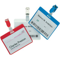 DURABLE Namensschild, Hochformat, mit Clip, transparent