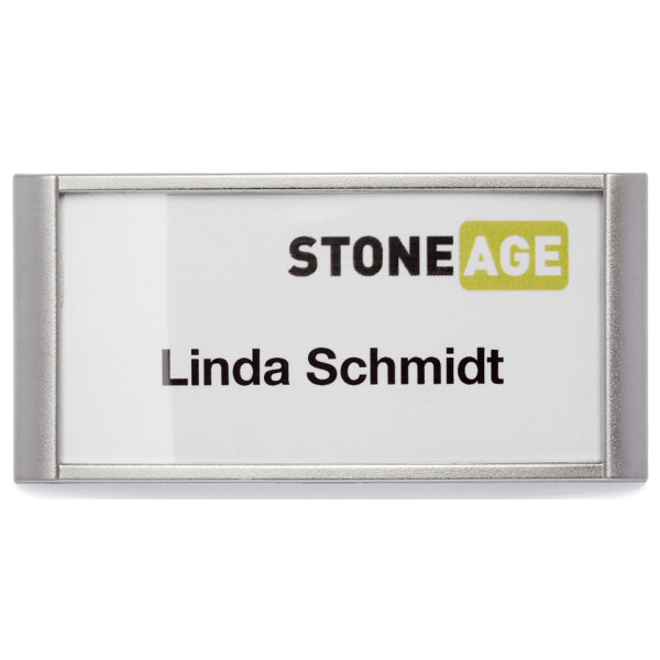 DURABLE Namensschild CLASSIC, mit Magnet, 74 x 34 mm, silber