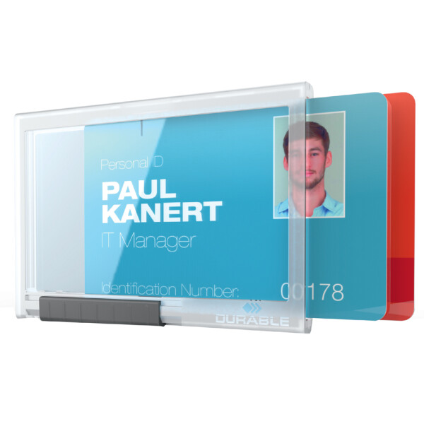 DURABLE Ausweishalter PUSHBOX MONO, transparent