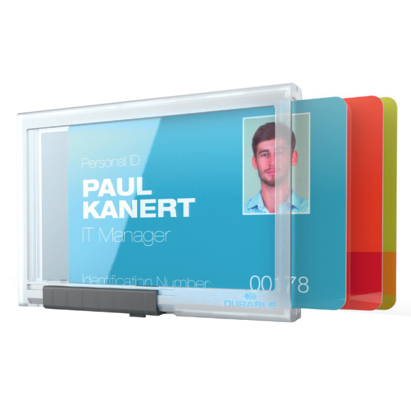 DURABLE Ausweishalter PUSHBOX MONO, transparent