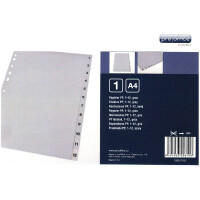 proOFFICE Kunststoff-Register, Zahlen, A4, 5-teilig