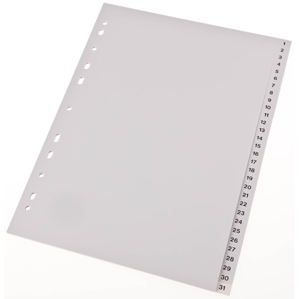 proOFFICE Kunststoff-Register, Zahlen, A4, 10-teilig