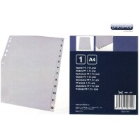 proOFFICE Kunststoff-Register, Zahlen, A4, 12-teilig