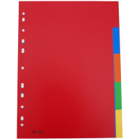 proOFFICE Kunststoff-Register, blanko, A4, 5-teilig