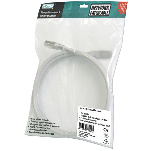 DIGITUS Patchkabel Premium, Kat. 5e, SF UTP, 15,0 m, grau