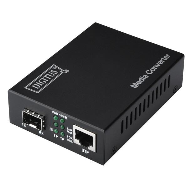 DIGITUS Gigabit Medienkonverter, RJ45 SFP, Reichweite: 80 km