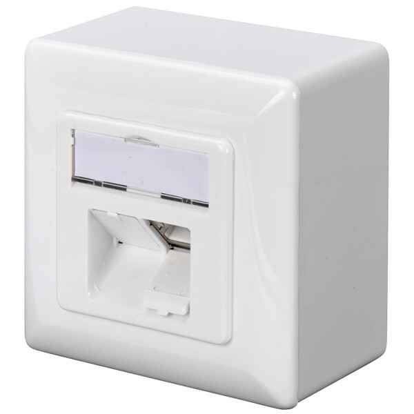 DIGITUS Aufputzdose Kat.6A (tief), 2 x RJ45, geschirmt