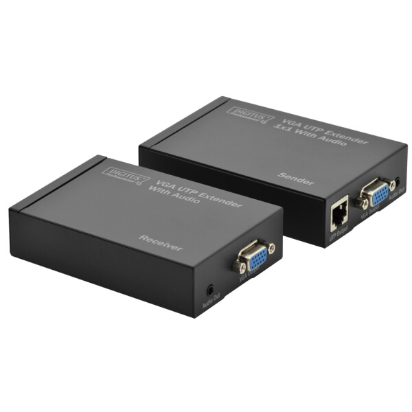 DIGITUS VGA-UTP-Extender-Set &uuml;ber Kat.5, Reichweite: 300 m