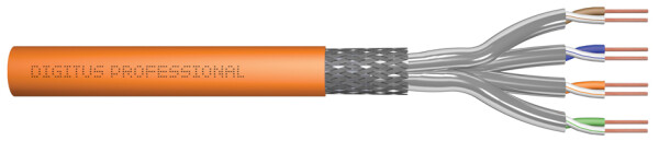 DIGITUS Installationskabel, Kat.7, S FTP, 100 m Ring, orange