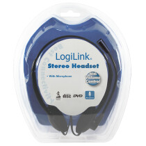 LogiLink Headset Deluxe, mit Mikrofon, schwarz