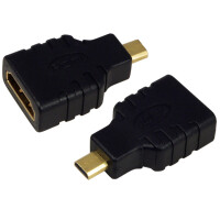 LogiLink Mini Adapter, HDMI Kupplung - HDMI Stecker, 19 Pol