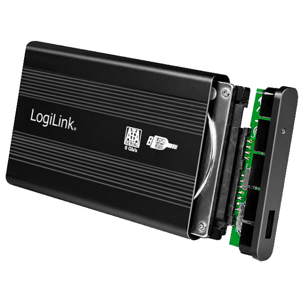 LogiLink 2,5" SATA Festplatten-Gehäuse, USB 3.0, schwarz