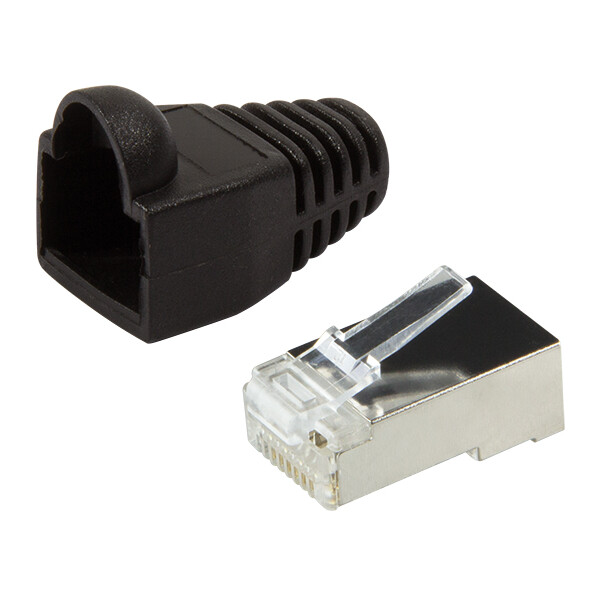 LogiLink RJ45 Stecker, Kat.5e, mit Knickschutztülle, grau