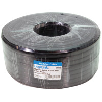 LogiLink Telefonkabel, 100 m, 4-adrig, flach, schwarz