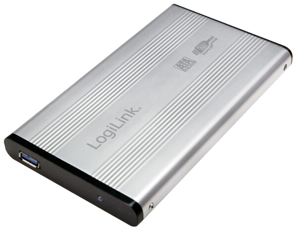 LogiLink 2,5" SATA Festplatten-Gehäuse, USB 3.0, silber