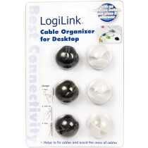 LogiLink Kabel-Clip, selbstklebend, in weiß &...