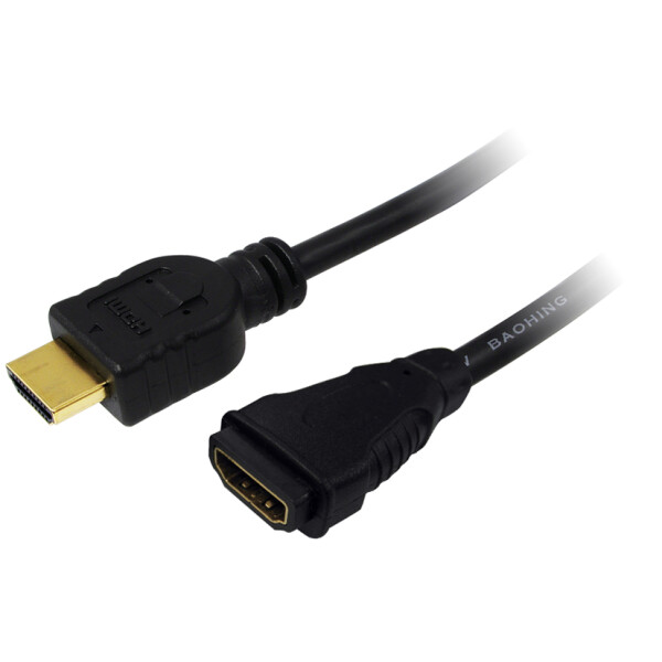 LogiLink HDMI Verl&auml;ngerungskabel 1.4, schwarz, 5,0 m
