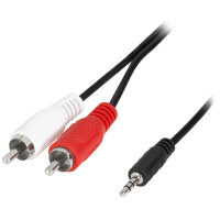 LogiLink Audiokabel, 2x Cinchstecker - 3,5 mm Klinkenstecker