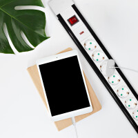 LogiLink Steckdosenleiste, 8-fach, mit Schalter,weiß schwarz