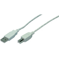 LogiLink USB 2.0 Kabel, USB-A - USB-B Stecker, 2,0 m, grau