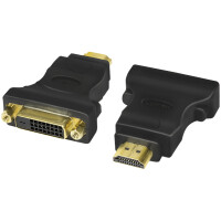 LogiLink HDMI Kupplung - DVI-D 24+1 Stecker Adapter, schwarz