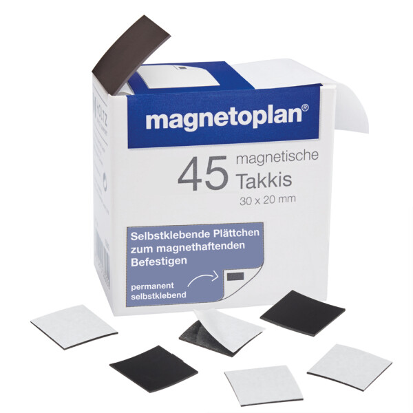 magnetoplan Takkis 30 x 20 mm, selbstklebend, schwarz