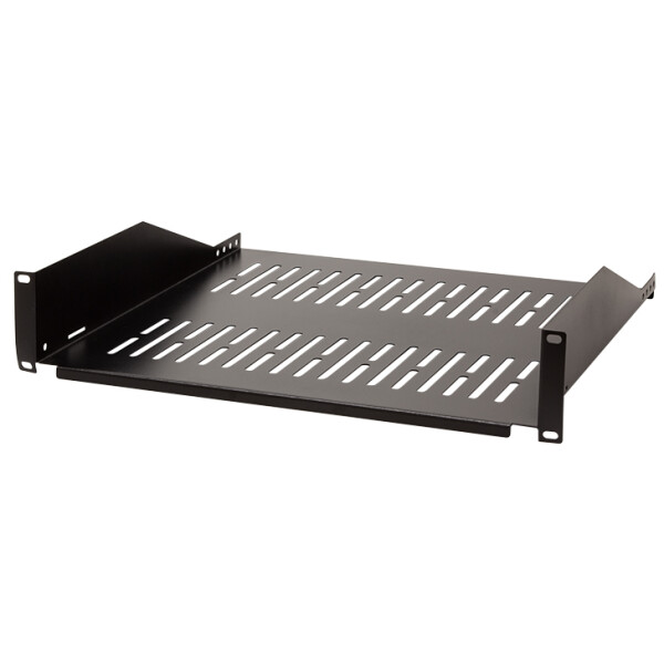 LogiLink 19" Fachboden, 2 HE, Festeinbau, (T)400 mm, schwarz