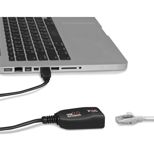 LogiLink USB 2.0 Extender-Set, PoE geeignet, schwarz