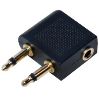 LogiLink Flugzeug Audio-Adapter, 2 x 3,5 mm Klinkenstecker