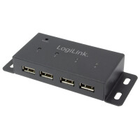 LogiLink USB 2.0 Hub, 4 Port, für Wandmontage