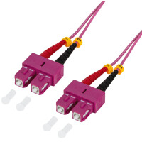 LogiLink LWL Patchkabel, SC-Duplex - SC-Duplex, OM4, 1,0 m