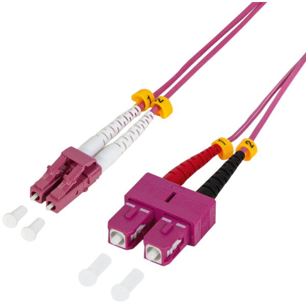 LogiLink LWL Patchkabel, LC-Duplex - SC-Duplex, OM4, 0,5 m