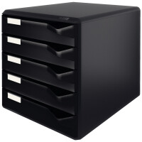 LEITZ Schubladenbox Post-Set, 5 Schübe, schwarz