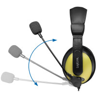 LogiLink Headset High Quality, mit Ohrpolster, schwarz gold
